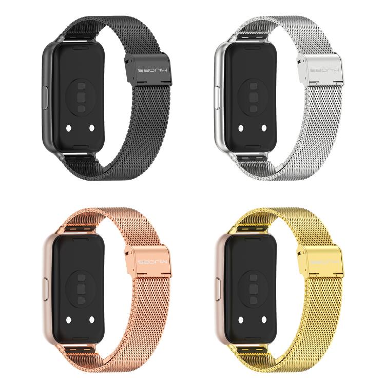 MIJOBS Milanese Buckle Stainless Steel Watch Band, For Huawei Band 11 / Band 11 Pro