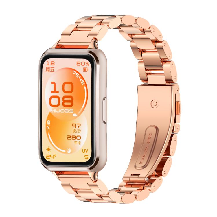 MIJOBS Three Beads Stainless Steel Watch Band, For Huawei Band 11 / Band 11 Pro