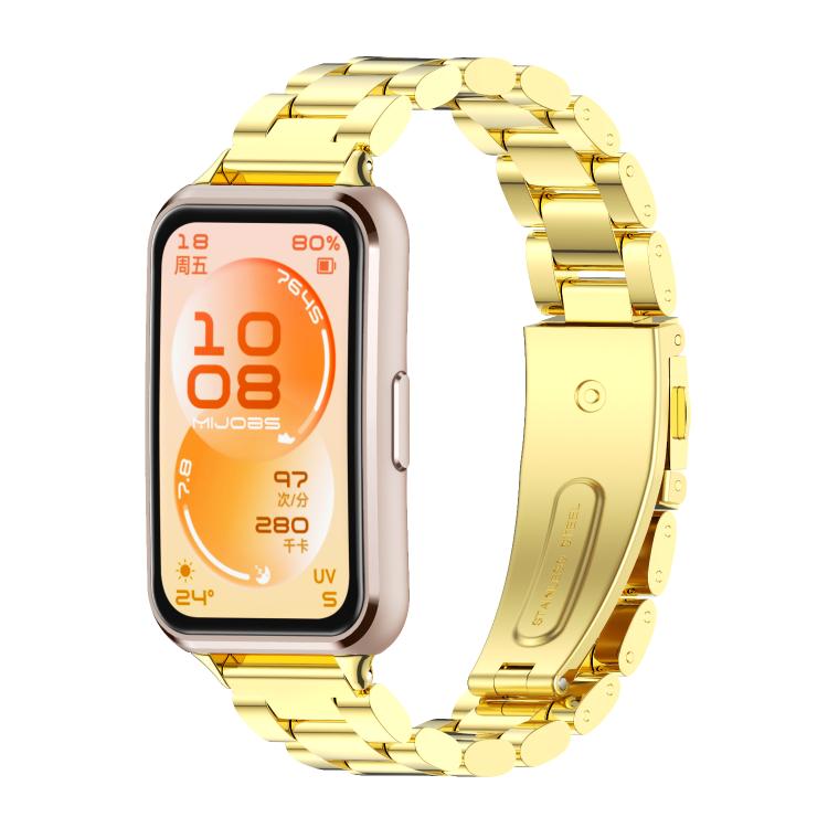 MIJOBS Three Beads Stainless Steel Watch Band, For Huawei Band 11 / Band 11 Pro