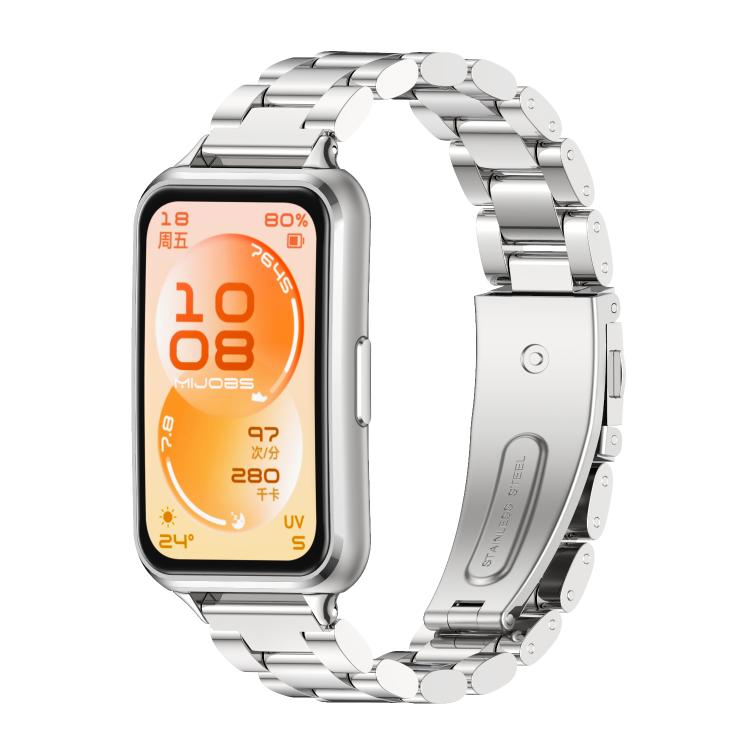 MIJOBS Three Beads Stainless Steel Watch Band, For Huawei Band 11 / Band 11 Pro