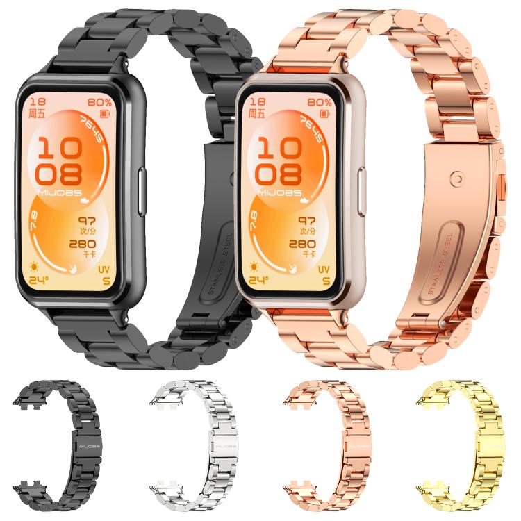 MIJOBS Three Beads Stainless Steel Watch Band, For Huawei Band 11 / Band 11 Pro