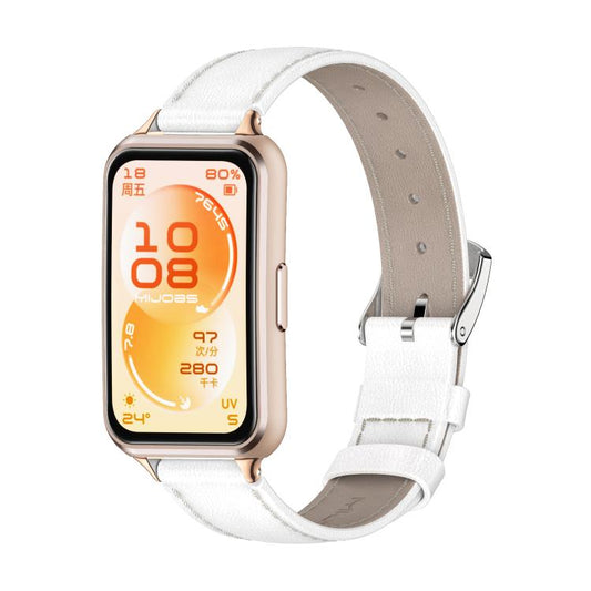 MIJOBS Top Grain Cowhide Watch Band, For Huawei Band 11 / Band 11 Pro
