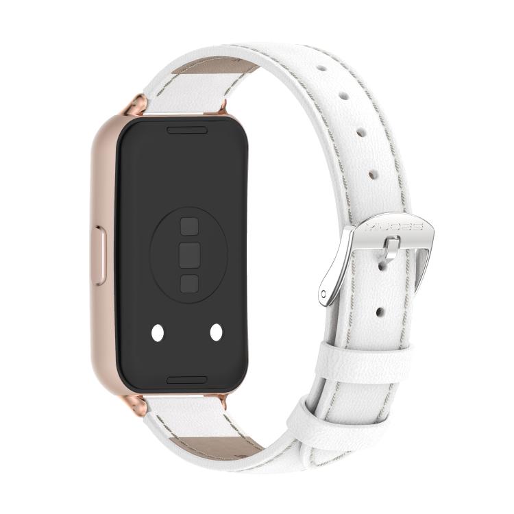 MIJOBS Top Grain Cowhide Watch Band, For Huawei Band 11 / Band 11 Pro