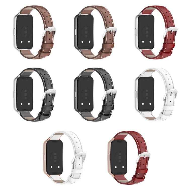 MIJOBS Top Grain Cowhide Watch Band, For Huawei Band 11 / Band 11 Pro