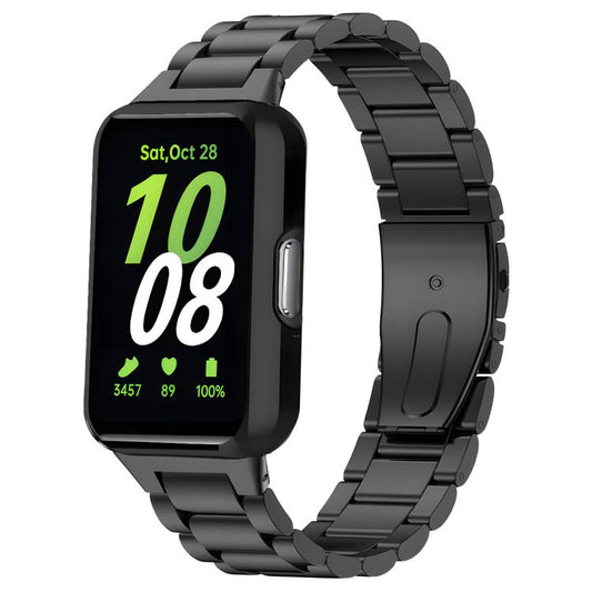 Tri-Beads Stainless Steel Watch Band with TPU Case and Strap Link Remover Set, For Samsung Galaxy Fit3