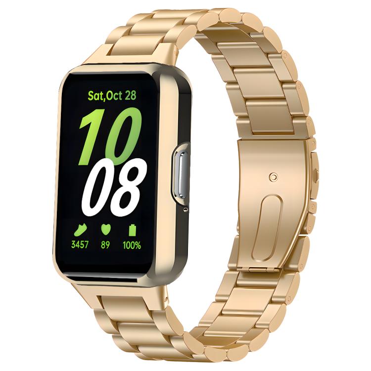 Tri-Beads Stainless Steel Watch Band with TPU Case and Strap Link Remover Set, For Samsung Galaxy Fit3
