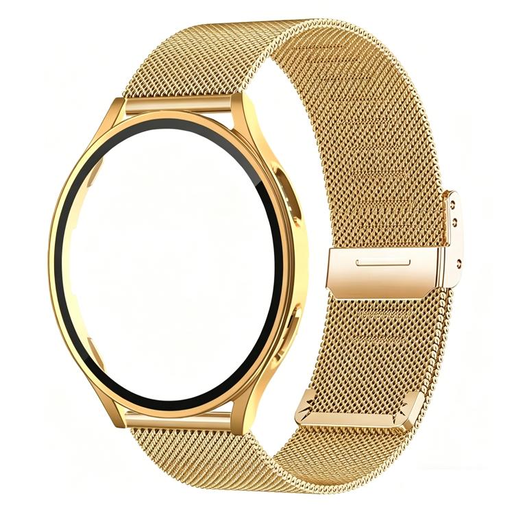 Milanese Buckle Stainless Steel Watch Band with Film Integrated PC Case, For Samsung Galaxy Watch7 44mm, For Samsung Galaxy Watch7 40mm, For Samsung Galaxy Watch6 44mm, For Samsung Galaxy Watch6 40mm, For Samsung Galaxy Watch5 44mm                     ...