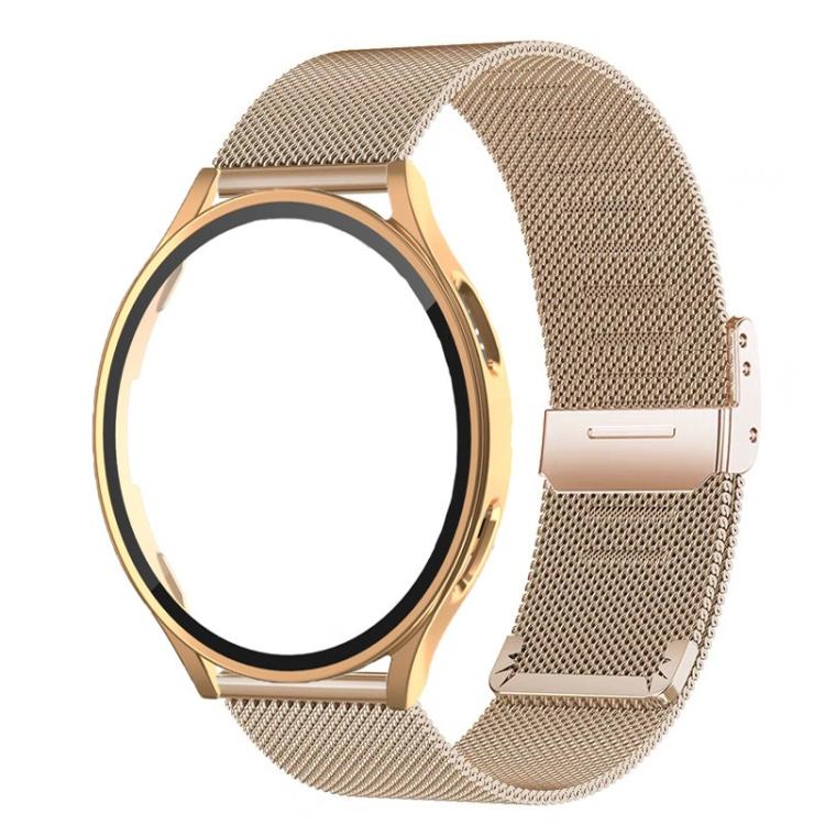 Milanese Buckle Stainless Steel Watch Band with Film Integrated PC Case, For Samsung Galaxy Watch7 44mm, For Samsung Galaxy Watch7 40mm, For Samsung Galaxy Watch6 44mm, For Samsung Galaxy Watch6 40mm, For Samsung Galaxy Watch5 44mm                     ...
