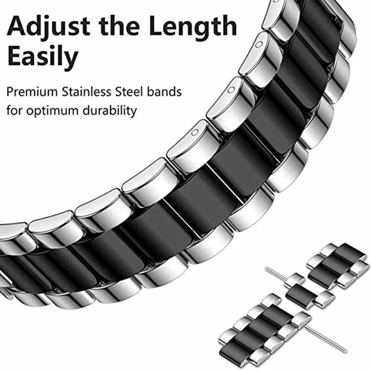 Tri-Beads Stainless Steel Watch Band with Semi-Enclosed TPU Case and Strap Link Remover Set, For Samsung Galaxy Watch6 Classic 47mm, For Samsung Galaxy Watch6 Classic 43mm, For Samsung Galaxy Watch5 Pro 45mm, For Samsung Galaxy Watch4  Classic 46mm    ...