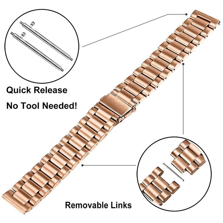 Tri-Beads Stainless Steel Watch Band with Semi-Enclosed TPU Case and Strap Link Remover Set, For Samsung Galaxy Watch6 Classic 47mm, For Samsung Galaxy Watch6 Classic 43mm, For Samsung Galaxy Watch5 Pro 45mm, For Samsung Galaxy Watch4  Classic 46mm    ...
