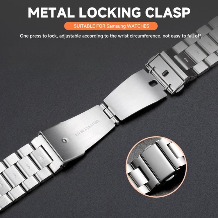 Tri-Beads Stainless Steel Watch Band with Full Coverage TPU Case and Strap Link Remover Set, For Samsung Galaxy Watch4 44mm, For Samsung Galaxy Watch4 40mm