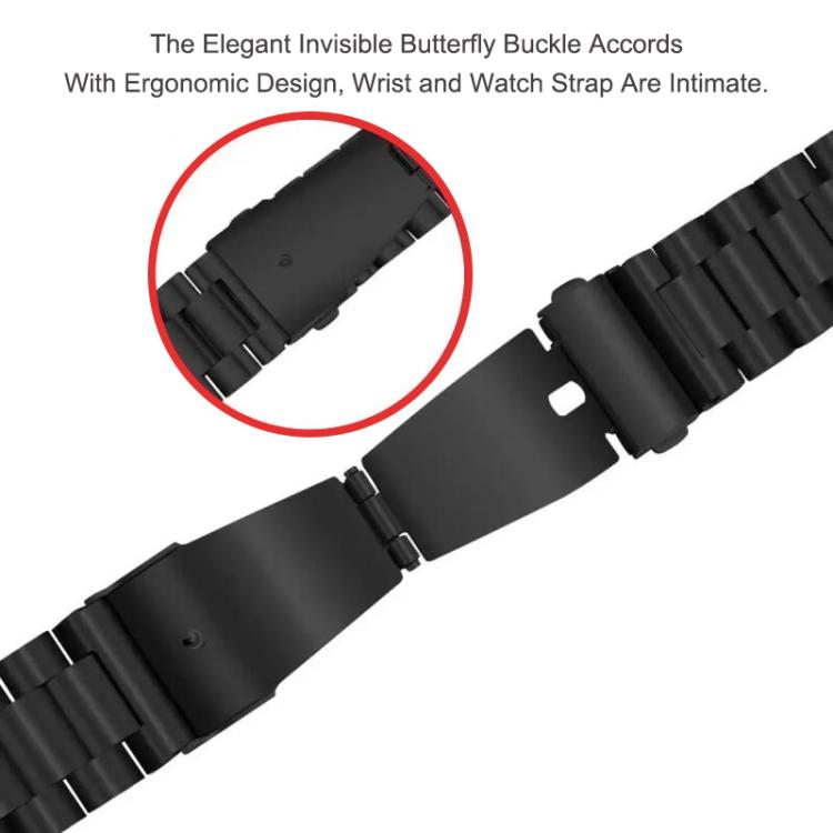 Three Beads Stainless Steel Watch Band with Film Integrated PC Case Set, For Samsung Galaxy Watch Ultra / Ultra 2025