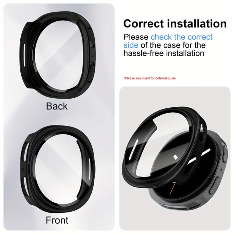 Milanese Stainless Steel Watch Band with Film Integrated PC Case Set, For Samsung Galaxy Watch8 Classic 46mm, For Samsung Galaxy Watch8 44mm, For Samsung Galaxy Watch8 40mm