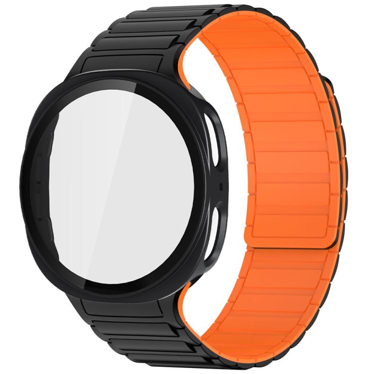 Tri-Beads Magnetic Silicone Watch Band with Film Integrated PC Case Set, For Samsung Galaxy Watch8 Classic 46mm, For Samsung Galaxy Watch8 44mm, For Samsung Galaxy Watch8 40mm