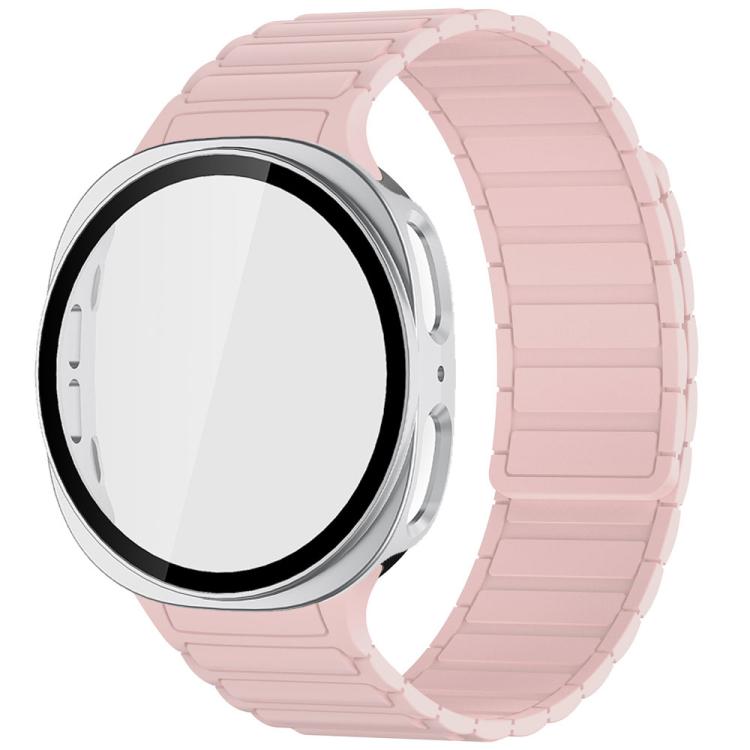 Tri-Beads Magnetic Silicone Watch Band with Film Integrated PC Case Set, For Samsung Galaxy Watch8 Classic 46mm, For Samsung Galaxy Watch8 44mm, For Samsung Galaxy Watch8 40mm