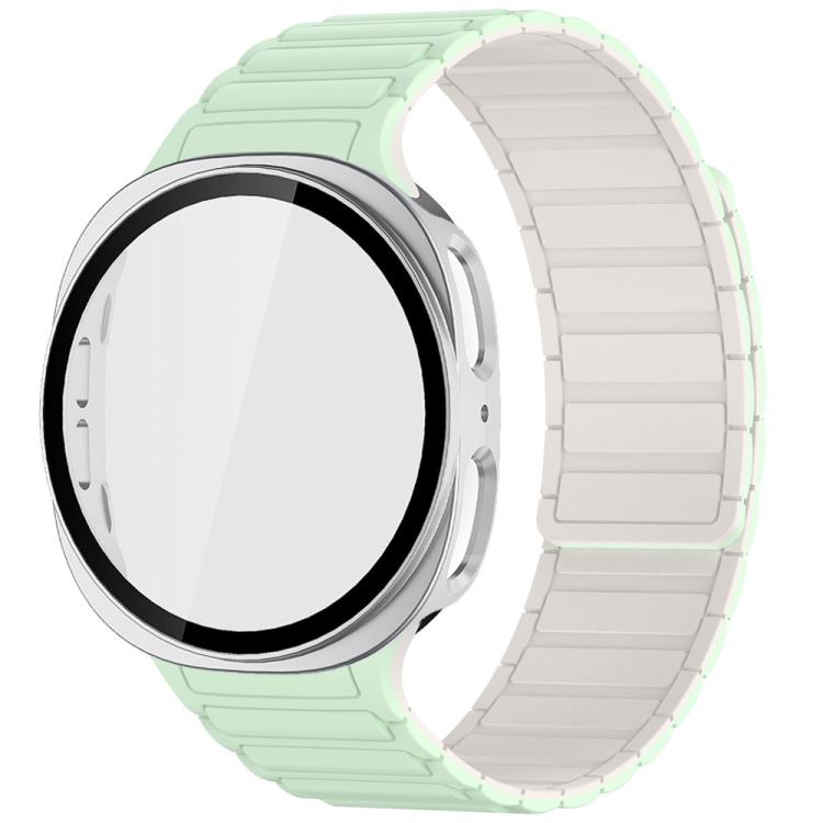 Tri-Beads Magnetic Silicone Watch Band with Film Integrated PC Case Set, For Samsung Galaxy Watch8 Classic 46mm, For Samsung Galaxy Watch8 44mm, For Samsung Galaxy Watch8 40mm
