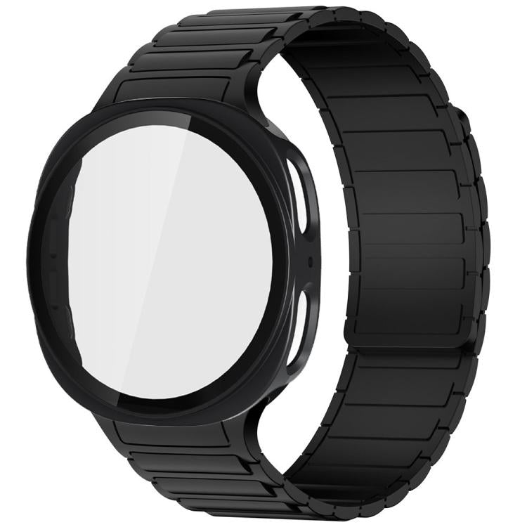 Tri-Beads Magnetic Silicone Watch Band with Film Integrated PC Case Set, For Samsung Galaxy Watch8 Classic 46mm, For Samsung Galaxy Watch8 44mm, For Samsung Galaxy Watch8 40mm
