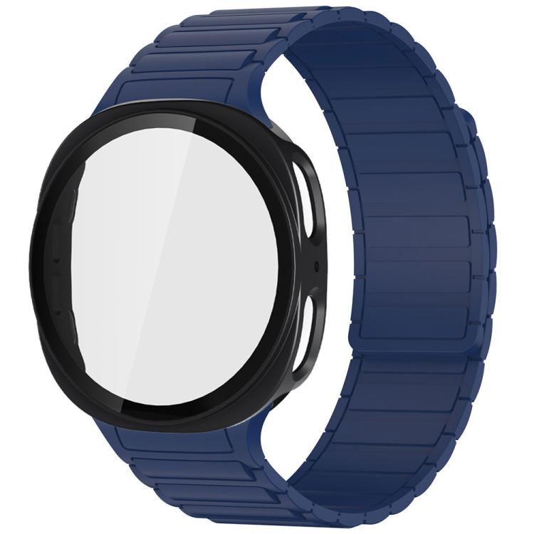 Tri-Beads Magnetic Silicone Watch Band with Film Integrated PC Case Set, For Samsung Galaxy Watch8 Classic 46mm, For Samsung Galaxy Watch8 44mm, For Samsung Galaxy Watch8 40mm