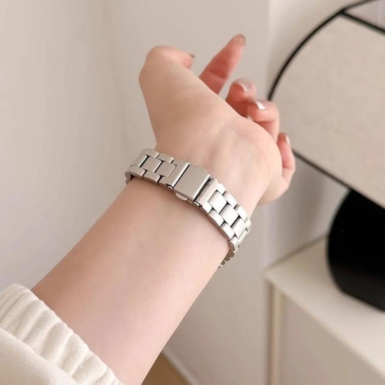 Three Beads Stainless Steel Watch Band with Film Integrated PC Case Set, For Samsung Galaxy Watch8 Classic 46mm, For Samsung Galaxy Watch8 44mm, For Samsung Galaxy Watch8 40mm