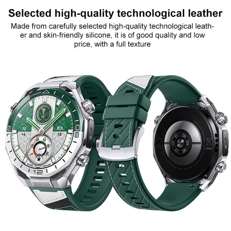 Spring Ear Style Microfiber Leather Skin Silicone Watch Band, For Huawei Watch Ultimate 2