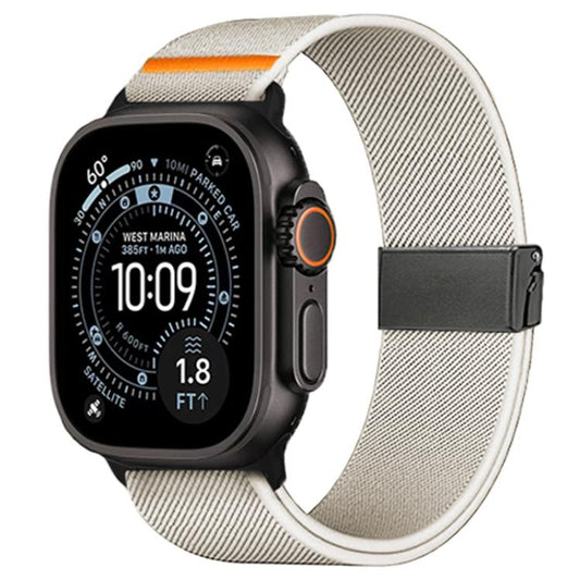 Stretch Nylon Titanium Gray Fly Horse Buckle Watch Band, For Apple Watch 46mm / 49mm / 45mm / 44mm, For Apple Watch 42mm / 41mm / 40mm / 38mm