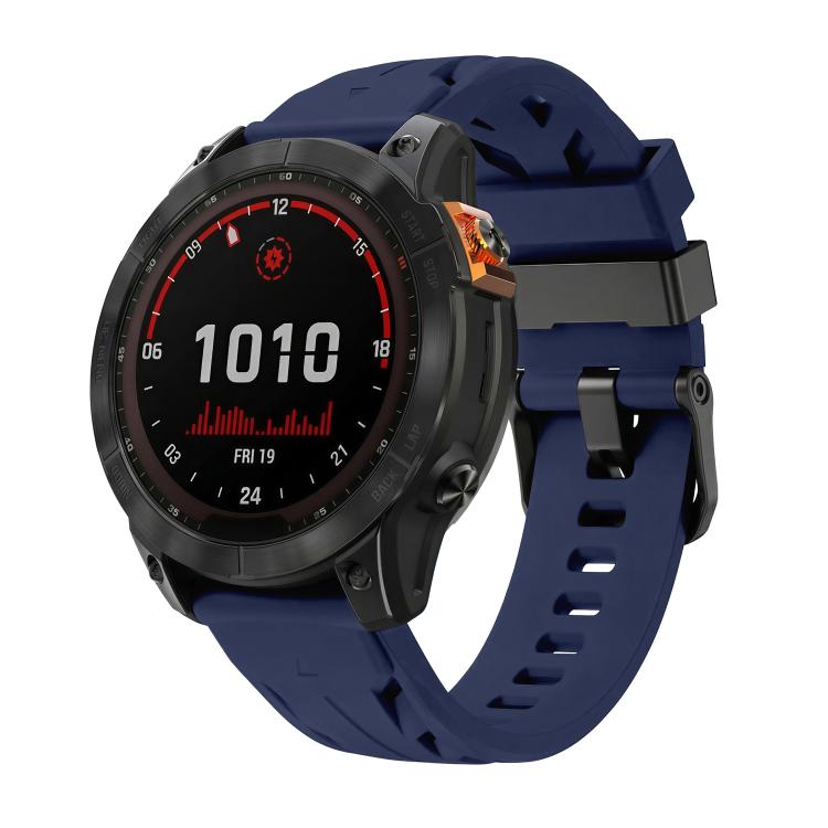 Black Pin Buckle Silicone Watch Band, For Garmin 26mm, For Garmin 22mm