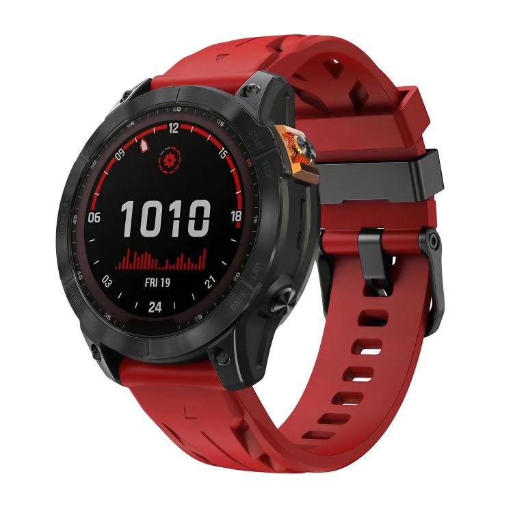 Black Pin Buckle Silicone Watch Band, For Garmin 26mm, For Garmin 22mm