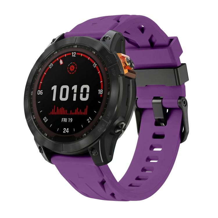 Black Pin Buckle Silicone Watch Band, For Garmin 26mm, For Garmin 22mm