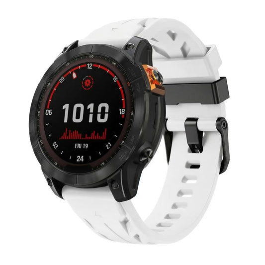 Black Pin Buckle Silicone Watch Band, For Garmin 26mm, For Garmin 22mm
