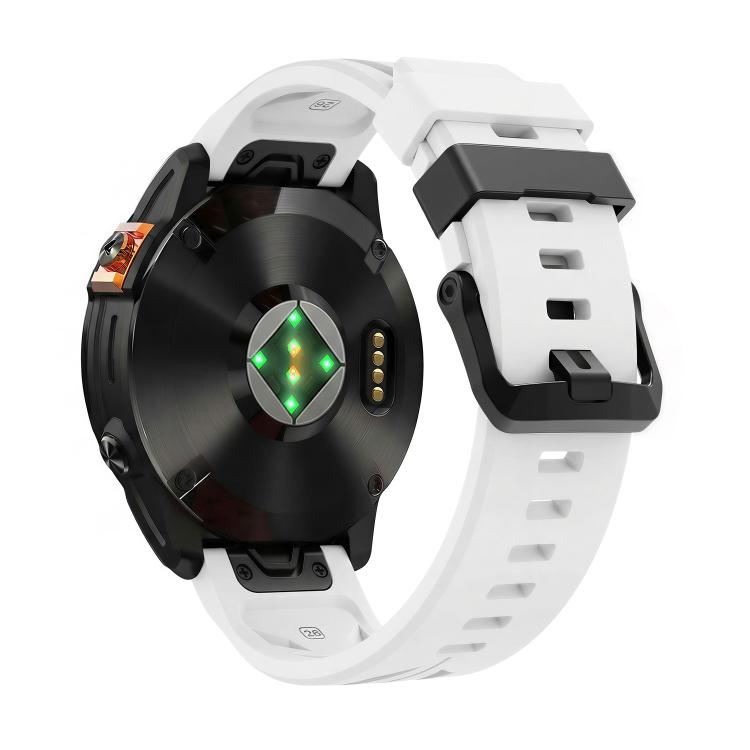 Black Pin Buckle Silicone Watch Band, For Garmin 26mm, For Garmin 22mm