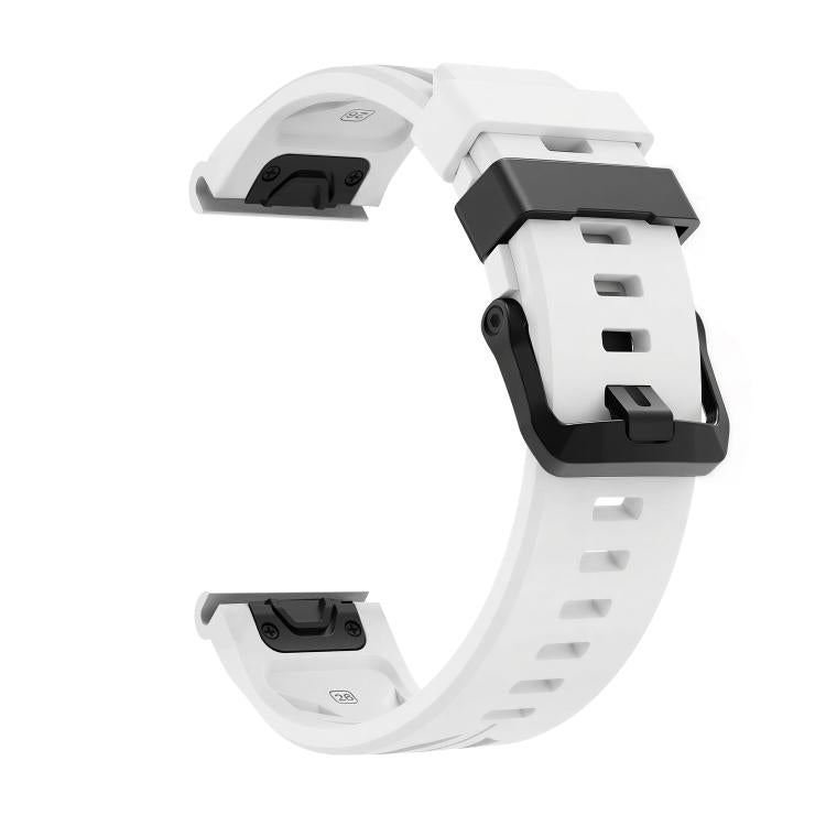 Black Pin Buckle Silicone Watch Band, For Garmin 26mm, For Garmin 22mm