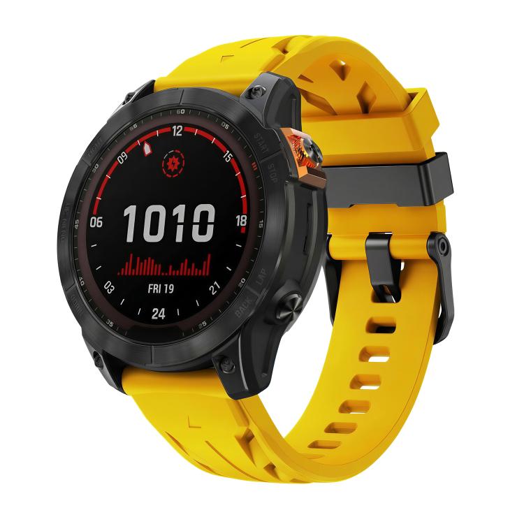 Black Pin Buckle Silicone Watch Band, For Garmin 26mm, For Garmin 22mm