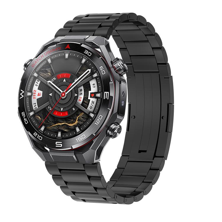 Three Beads Folding Clasp Stainless Steel Watch Band, For Huawei Watch Ultimate 2
