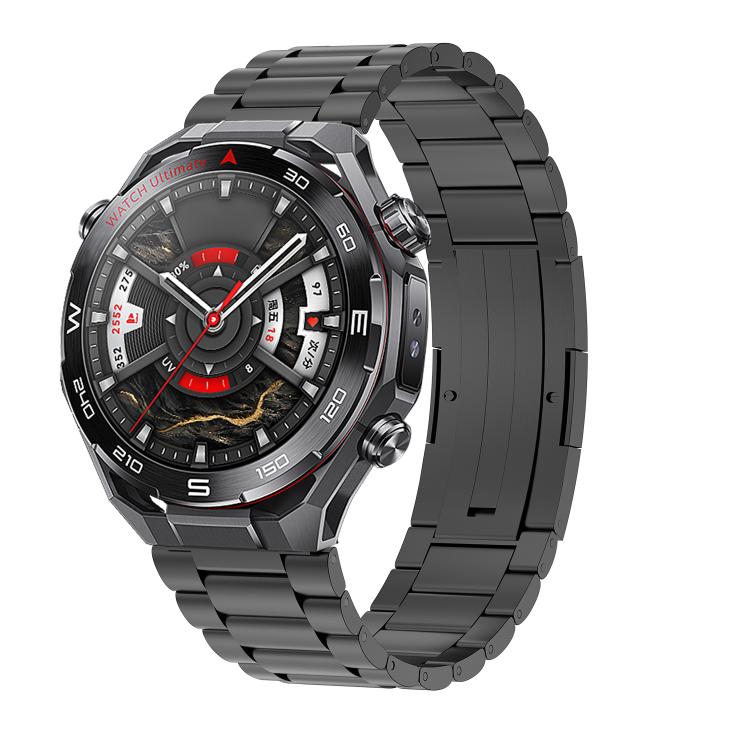 Three Beads Folding Clasp Stainless Steel Watch Band, For Huawei Watch Ultimate 2