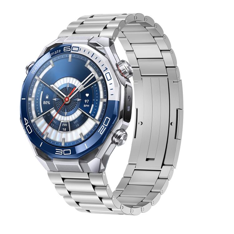 Three Beads Folding Clasp Stainless Steel Watch Band, For Huawei Watch Ultimate 2