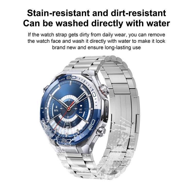 Three Beads Folding Clasp Stainless Steel Watch Band, For Huawei Watch Ultimate 2