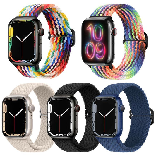 5 Pack xDfind Sliding Buckle Nylon Braided Watch Band, For Apple Watch 42 / 44 / 45 / 46 / 49mm, For Apple Watch 38 / 40 / 41 / S11 42mm