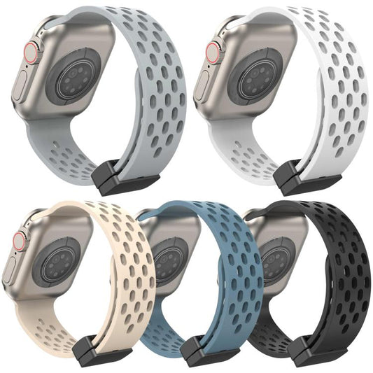 5 Pack xDfind Magnetic Clasp Silicone Watch Band, For Apple Watch 42 / 44 / 45 / 46 / 49mm, For Apple Watch 38 / 40 / 41 / S11 42mm