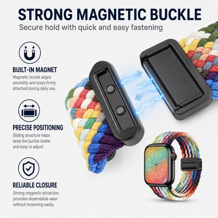 5 Pack xDfind Magnetic Buckle Loop Woven Watch Band, For Apple Watch 42 / 44 / 45 / 46 / 49mm, For Apple Watch 38 / 40 / 41 / S11 42mm