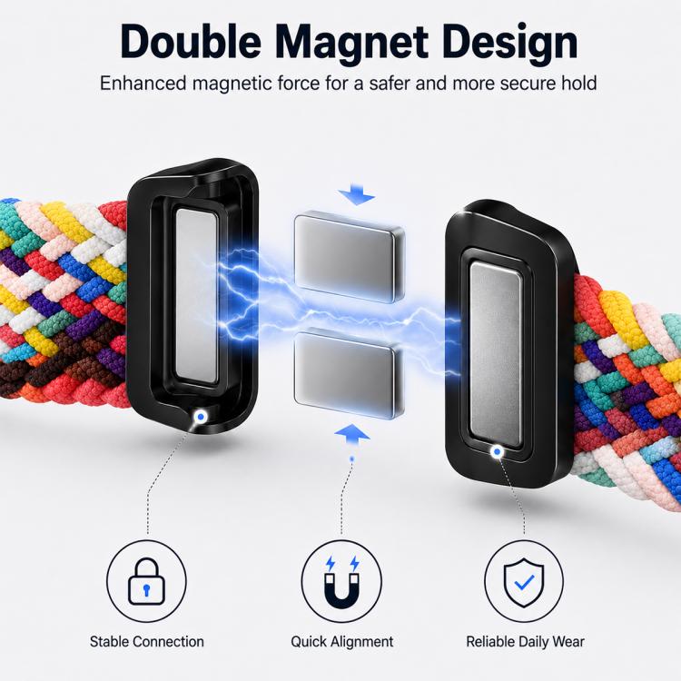 5 Pack xDfind Magnetic Buckle Nylon Braid Loop Watch Band, For Galaxy Watch9 / 8 / 8 Classic
