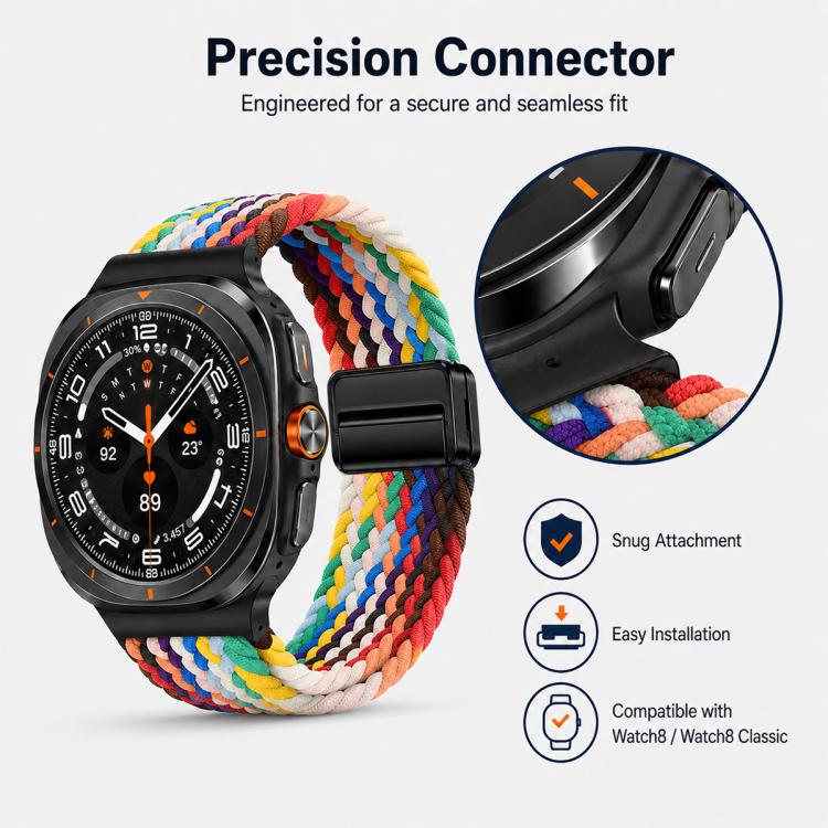 5 Pack xDfind Magnetic Buckle Nylon Braid Loop Watch Band, For Galaxy Watch9 / 8 / 8 Classic