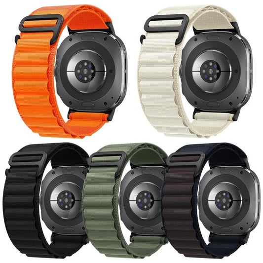 5 Pack xDfind Black Buckle Loop Nylon Watch Band, For Galaxy Watch Ultra2 2026 / 2025 / 1 2024, For Galaxy Watch9 / 8 / 8 Classic