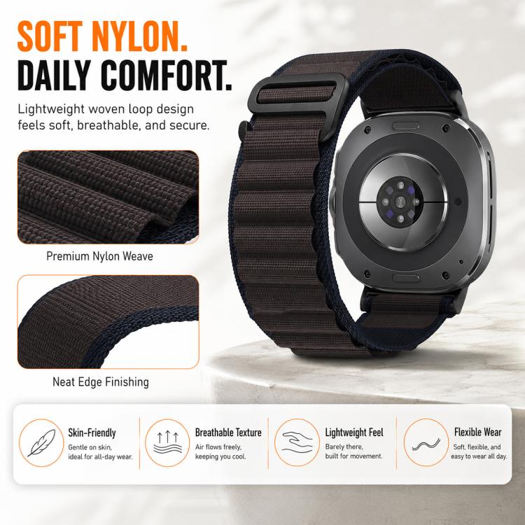 5 Pack xDfind Black Buckle Loop Nylon Watch Band, For Galaxy Watch Ultra2 2026 / 2025 / 1 2024, For Galaxy Watch9 / 8 / 8 Classic