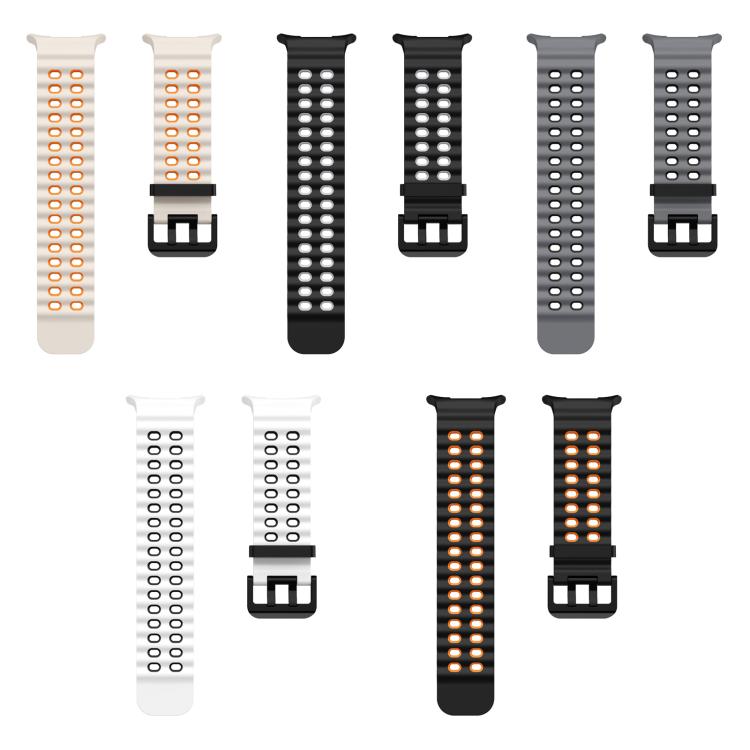 5 Pack xDfind Black Buckle Ocean Two Color Dual-row Hole Silicone Watch Band, For Galaxy Watch Ultra2 2026 / 2025 / 1 2024
