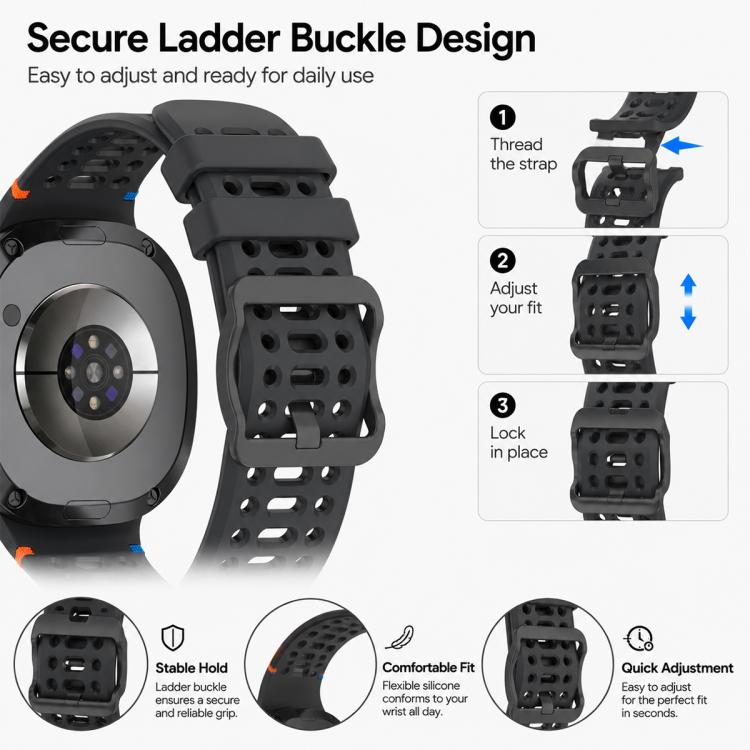 5 Pack xDfind Ladder Buckle Silicone Watch Band, For Galaxy Watch9 / 8 / 8 Classic