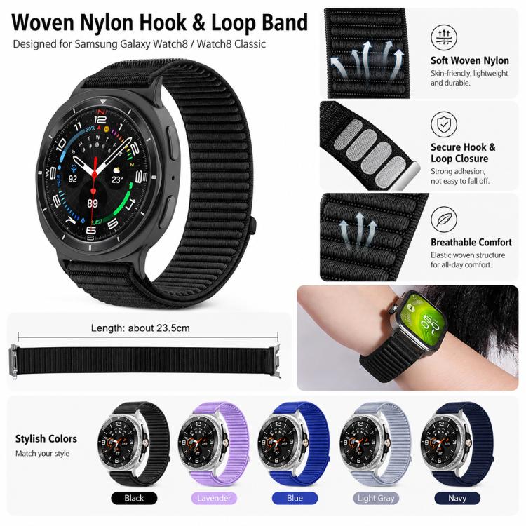 5 Pack xDfind Woven Nylon Hook And Loop Fastener Watch Band, For Galaxy Watch9 / 8 / 8 Classic
