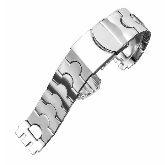 xDfind Crescent-shaped Convex Mouth Steel Watch Band, For Swatch 17mm, For Swatch 19mm