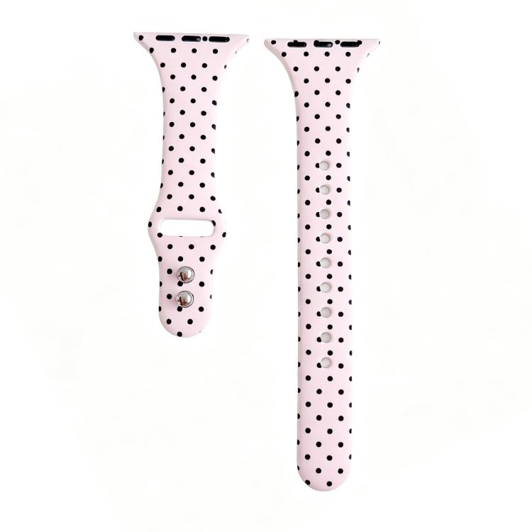 Slim Dual-Stud Buckle Dots Printed Silicone Watch Band, For Apple Watch 46mm / 49mm / 45mm / 44mm, For Apple Watch 42mm / 41mm / 40mm / 38mm