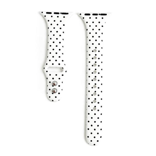 Slim Dual-Stud Buckle Dots Printed Silicone Watch Band, For Apple Watch 46mm / 49mm / 45mm / 44mm, For Apple Watch 42mm / 41mm / 40mm / 38mm