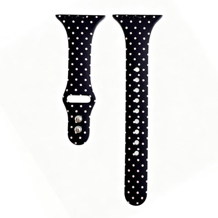 Slim Dual-Stud Buckle Dots Printed Silicone Watch Band, For Apple Watch 46mm / 49mm / 45mm / 44mm, For Apple Watch 42mm / 41mm / 40mm / 38mm